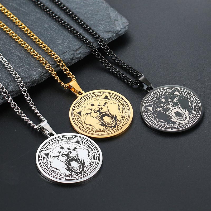 Fortune Jewel Animal Titanium Steel Chain Necklace Protection Pendant