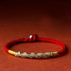 Buddha Stones 925 Sterling Silver Luck Strength Red String Protection Braid Bracelet