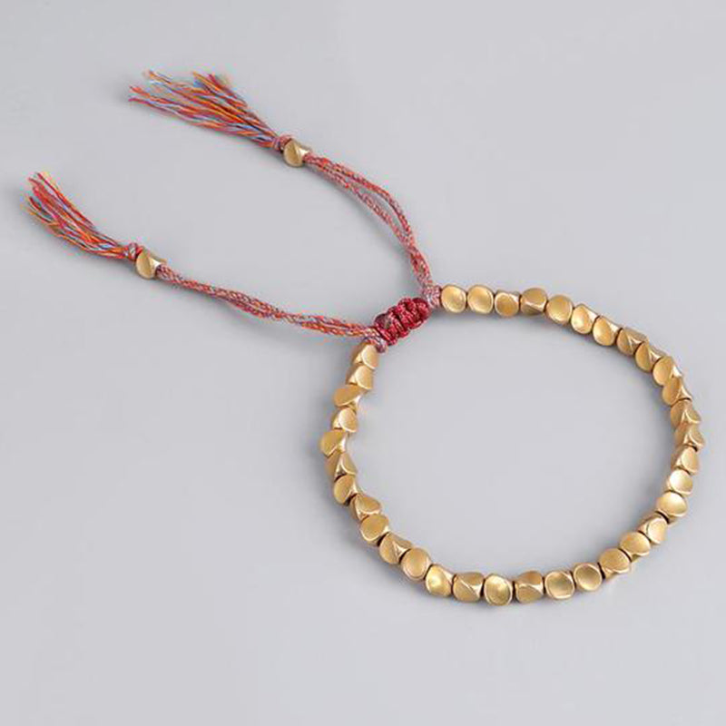 Fortune Jewel Tibetan Copper Beads Healing Luck Bracelet