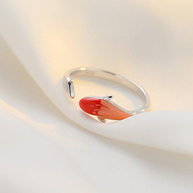 Fortune Jewel Koi Fish Copper Balance Luck Adjustable Ring