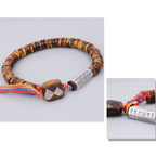 Fortune Jewel Tibetan Tiger Eye Om Mani Padme Hum Protection Power Bracelet