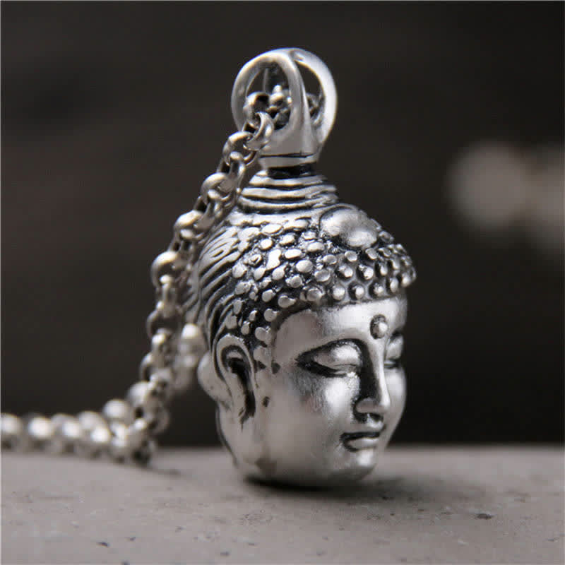 Fortune Jewel 999 Sterling Silver Buddha Demon Serenity Necklace Pendant - Fortune Jewel
