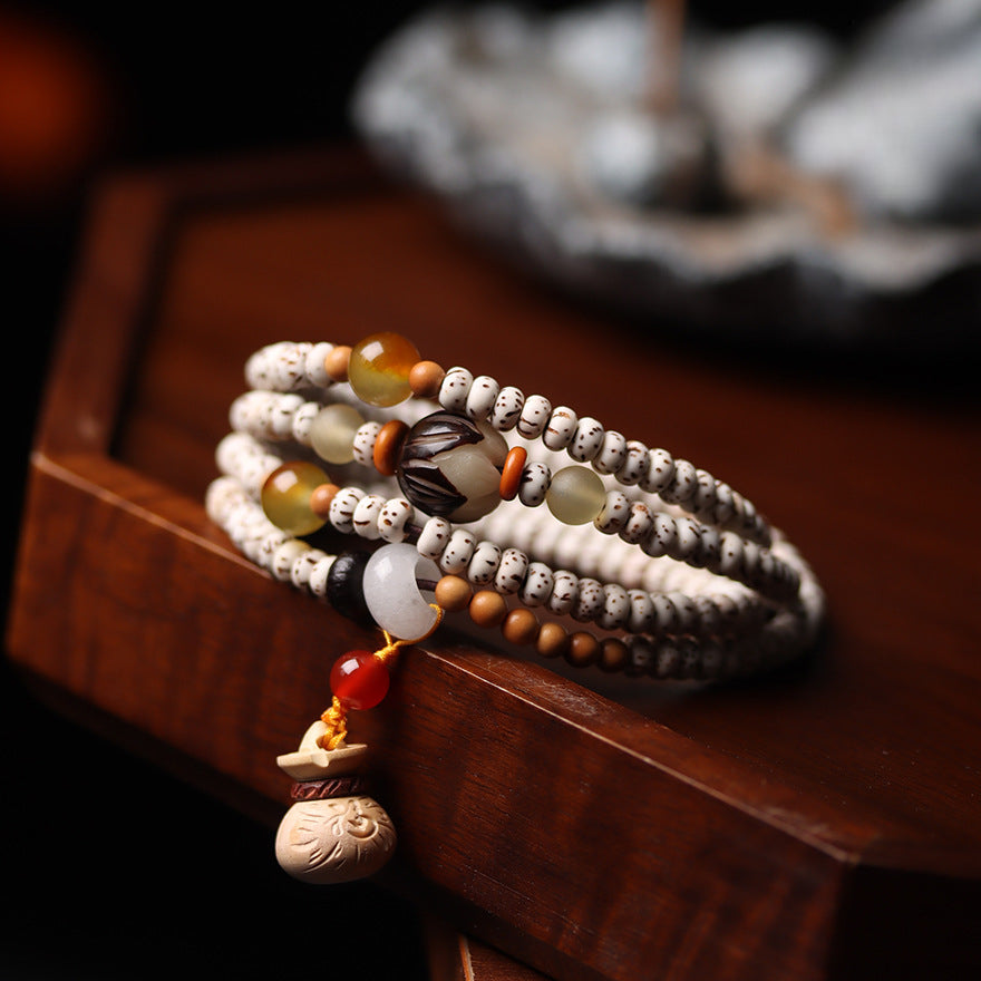 Mini Star and Moon Bodhi Bracelet with Elegant Accents– 3×5mm