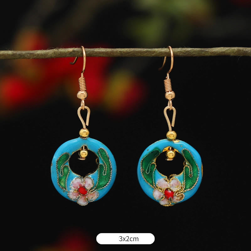 Fortune Jewel Lotus Butterfly Flower Alloy Copper Enlightenment Drop Earrings