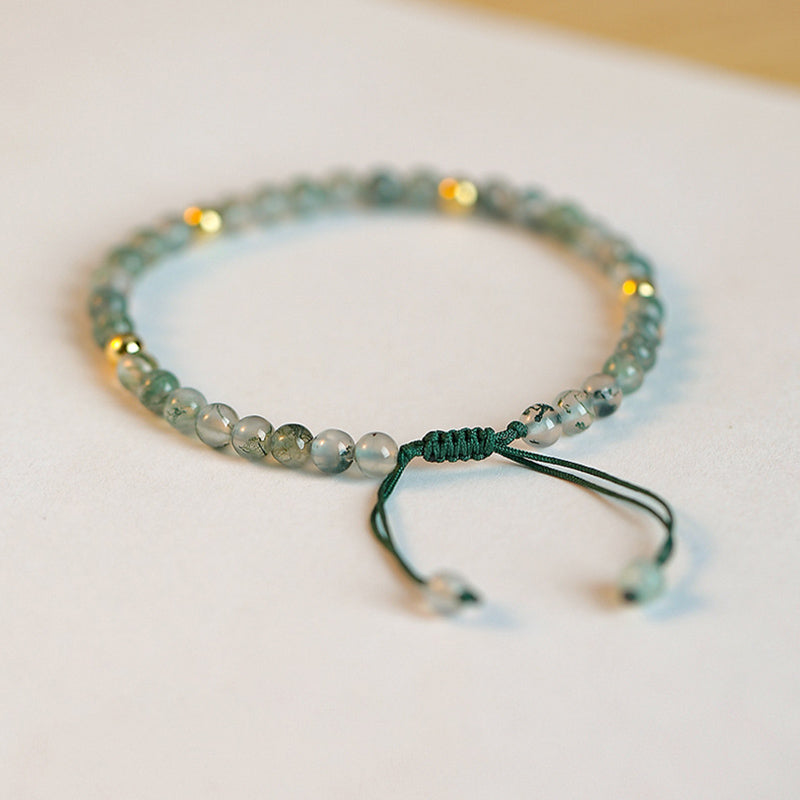 Fortune Jewel Moss Agate Lucky Balance Bracelet