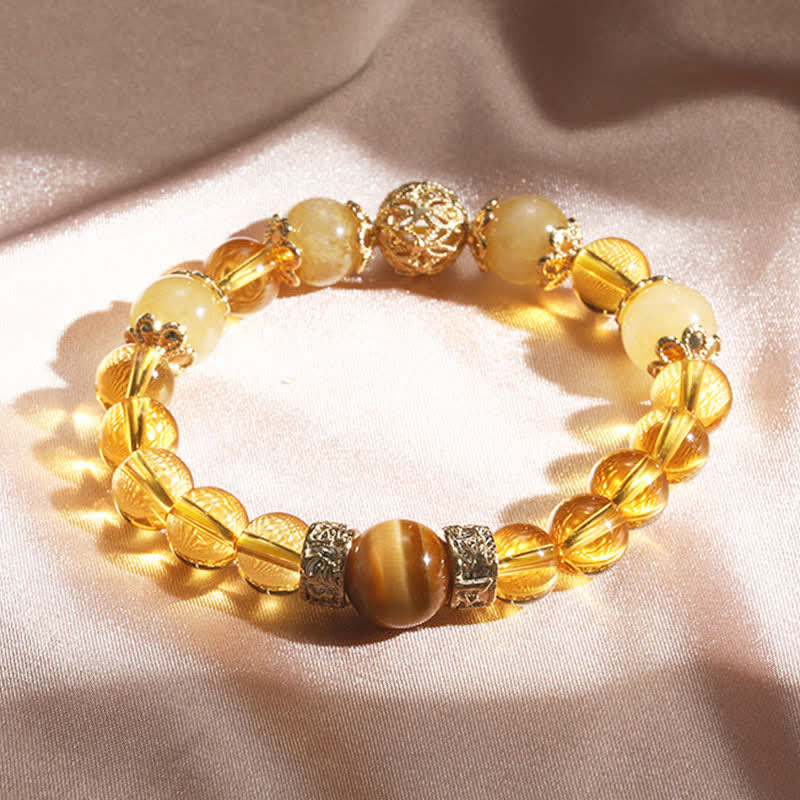 Fortune Jewel Citrine Generosity Prosperity Beaded Bracelet