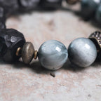 Fortune Jewel Eagle's Eye Stone Ebony Wood Copper Confidence Couple Bracelet