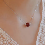 Fortune Jewel 925 Sterling Silver Cinnabar Bead Calm Blessing Necklace Pendant