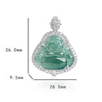 Fortune Jewel Laughing Buddha Natural Jade Luck Abundance Titanium Steel Chain Necklace Pendant Fortune Jewel