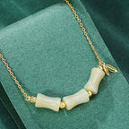 Fortune Jewel 925 Sterling Silver Hetian Jade Bamboo Fu Character Prosperity Necklace Pendant Bracelet
