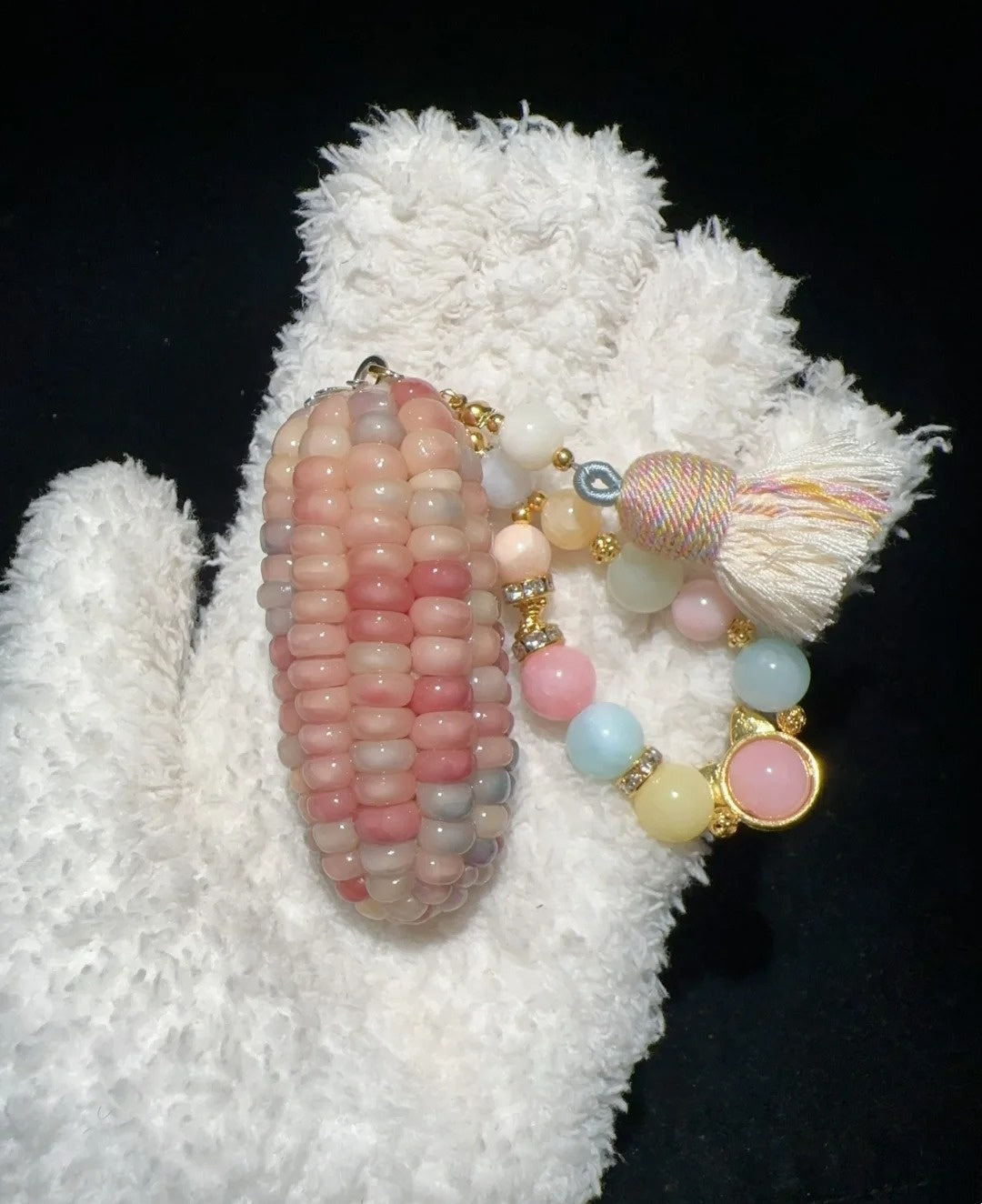 Rainbow Jelly Pink Corn Charms – Cute Fidget for Stress Relief