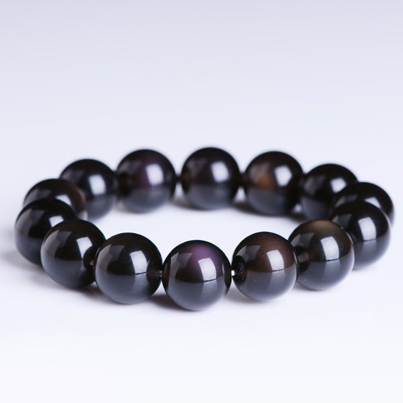 Fortune Jewel Natural Rainbow Obsidian Positive Bracelet