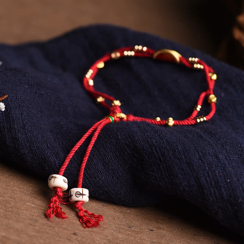 Fortune Jewel Handmade Cinnabar Dumplings Design Luck Braided Red Rope Bracelet