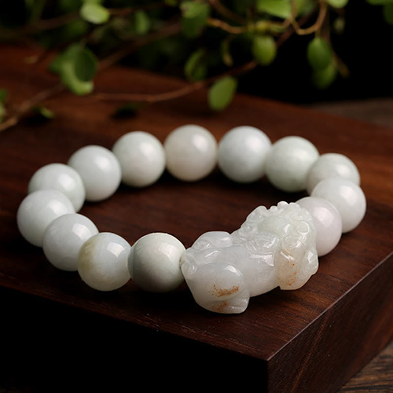 Fortune Jewel Fengshui Wealth Prosperity Jade PiXiu Luck Bracelet