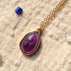 Fortune Jewel Natural Green Aventurine Amethyst Rose Quartz Blessing Necklace Pendant
