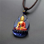 Fortune Jewel Tibet Medicine Buddha Liuli Crystal Compassion Necklace Pendant Fortune Jewel