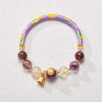 Fortune Jewel Purple Phantom Purple Jade Scripture Citrine Love Wisdom Bracelet Bangle