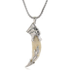 Fortune Jewel Imitation Wolf Tooth Titanium Steel Balance Necklace Pendant