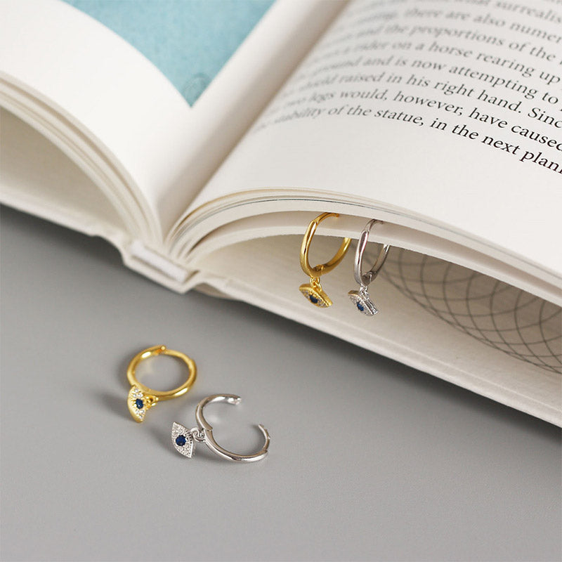 Fortune Jewel 925 Sterling Silver Evil Eye Blessing Protection Stud Earrings