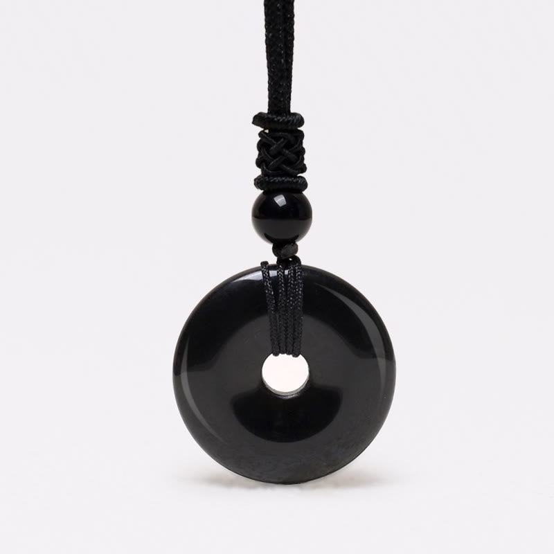 Fortune Jewel Lucky Coin Pendant Healing Crystal Gemstone Necklace