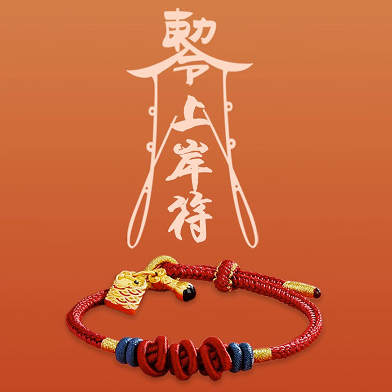 Fortune Jewel 925 Sterling Silver Koi Fish Charm Wealth Success Braided Bracelet
