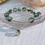 Fortune Jewel Green Phantom Crystal Confidence Charm Bracelet