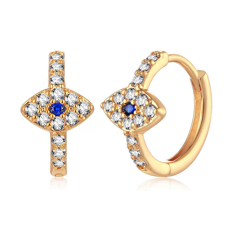 Fortune Jewel 925 Sterling Silver Evil Eye Symbol Blessing Stud Earrings