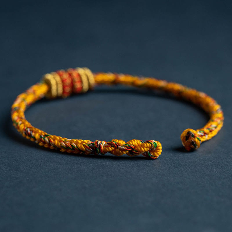 Fortune Jewel Tibet Handmade Chinese Zodiac Natal Buddha Luck Strength Braided String Bracelet