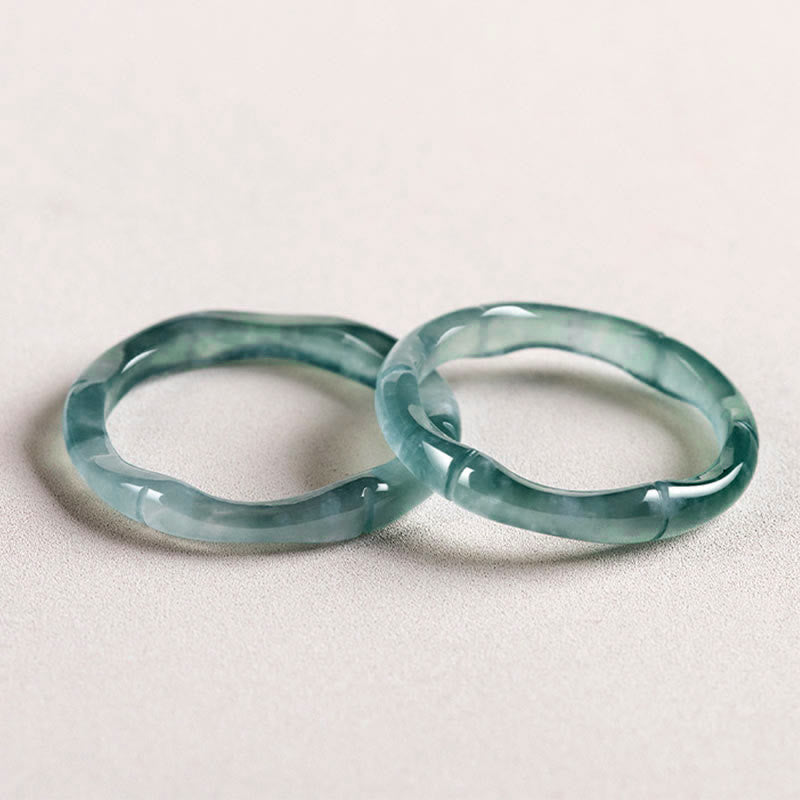 Fortune Jewel Natural Jade Bamboo Prosperity Abundance Ring