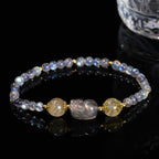 Fortune Jewel Moonstone Strawberry Quartz Tourmaline PiXiu Healing Bracelet