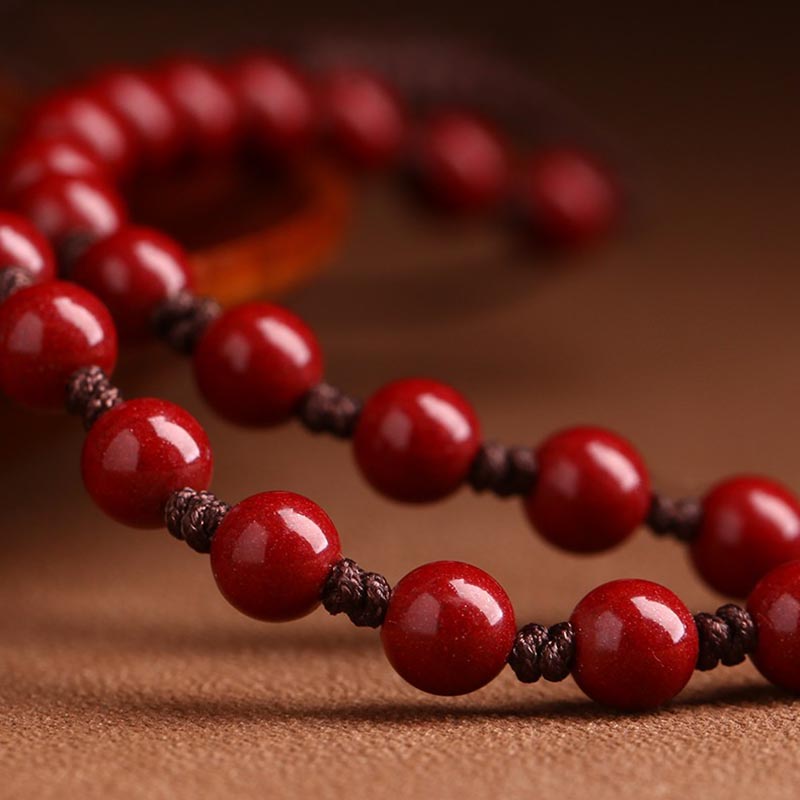 Fortune Jewel Year Of The Dragon Natural Cinnabar Hetian Jade Bead Copper Coin Attract Wealth Strength Necklace Pendant