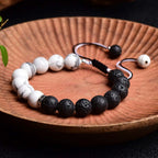 Fortune Jewel Yin Yang Lava Stone Protection Bracelet