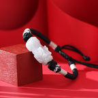 Fortune Jewel Handmade Natural Jade PiXiu Luck Prosperity Braided String Bracelet