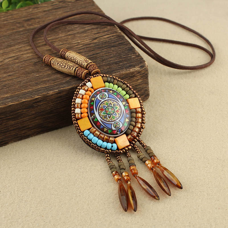 Fortune Jewel Mandala Pattern Beads Creativity Necklace Pendant
