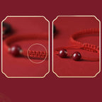 Fortune Jewel Lucky Cinnabar Bead Blessing Red String Bracelet
