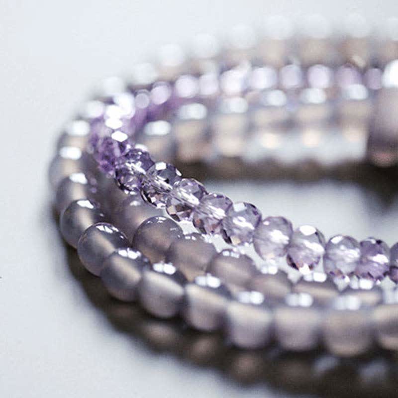 Fortune Jewel Natural Amethyst Crystal Meditation Healing Bracelet