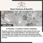 Buddha Stones Black Rutilated Quartz Ebony Wood White Crystal Success Couple Bracelet