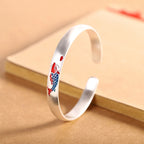 Fortune Jewel 999 Sterling Silver Koi Fish Luck Cuff Bracelet Bangle