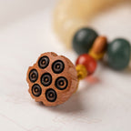 Fortune Jewel Bodhi Seed Lotus Pod Charm Peace Double Wrap Bracelet