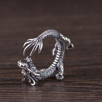 Fortune Jewel 925 Sterling Silver Dragon Luck Protection Ring Fortune Jewel