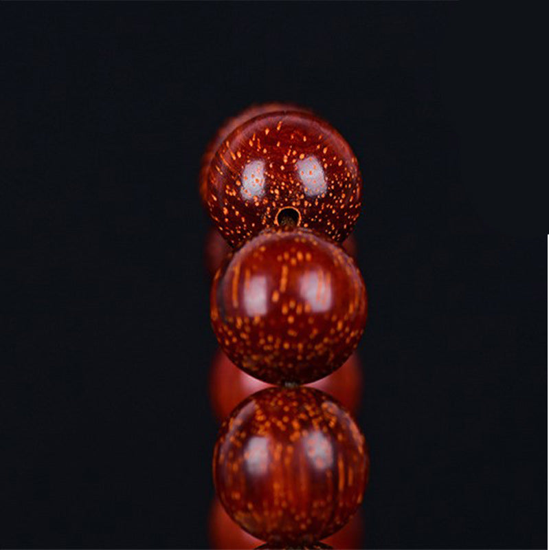 Fortune Jewel Tibetan Small Leaf Red Sandalwood Balance Bracelet