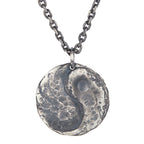 Fortune Jewel 990 Sterling Silver Yin Yang Hammer Texture Harmony Necklace Pendant Fortune Jewel