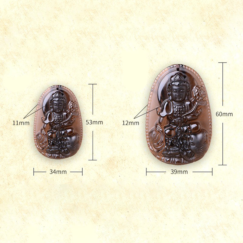 Fortune Jewel Chinese Zodiac Obsidian Protection Necklace