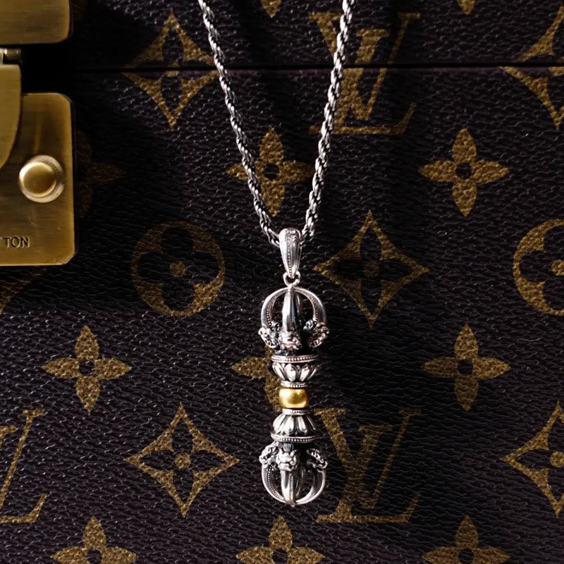 Fortune Jewel Tibetan Dorje Vajra Design Wealth Necklace Pendant