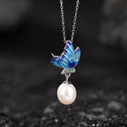 Fortune Jewel 925 Sterling Silver Pearl Butterfly Healing Necklace Pendant Earrings Ring