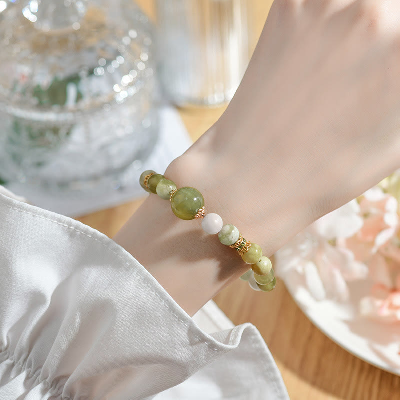 Fortune Jewel Green Grape Color Jade Abundance Bracelet