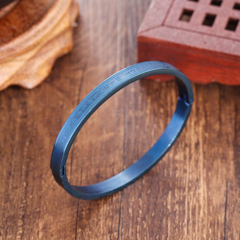 Fortune Jewel Titanium Steel Blessing Bracelet Bangle