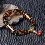 Fortune Jewel Tibetan Nine-Eye Dzi Bead Fortune Charm Bracelet