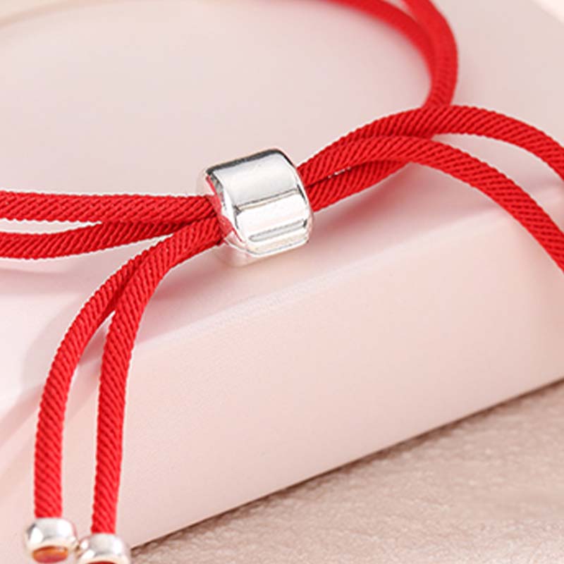 Fortune Jewel 925 Sterling Silver Red String Layered Braid Bracelet - Fortune Jewel