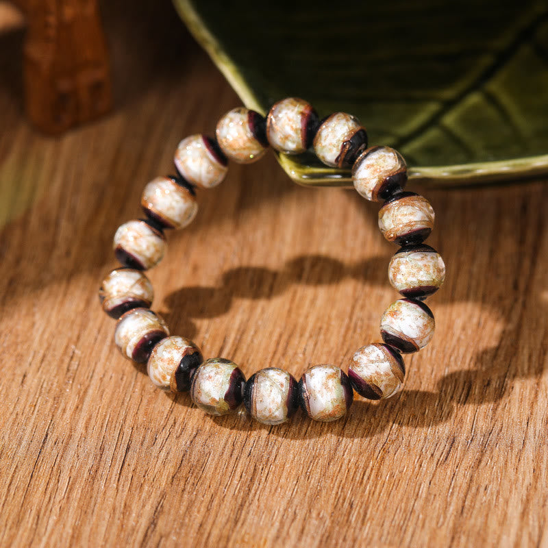 Fortune Jewel Tibetan Classic Liuli Glass Bead Luck Wealth Bracelet